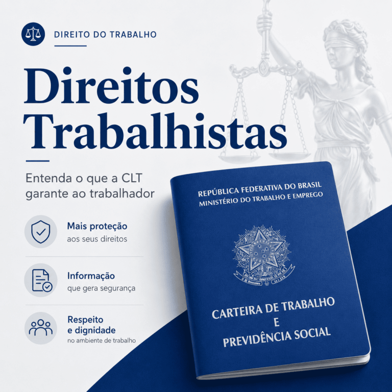 Imagem de capa do guia sobre direitos trabalhistas previstos na CLT para trabalhadores em Canoas e região. Título: